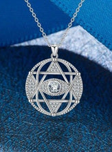 Load image into Gallery viewer, Star of David with Evil Eye Silver Pendant and Necklace - NecklacePendant and Chain