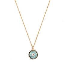 Load image into Gallery viewer, Stone Studded Abstract Evil Eye Pendant Necklace - Jewellery
