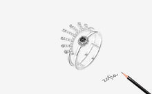 Load image into Gallery viewer, Stone Studded Evil Eye with Lashes Silver Ring - Ring6