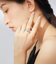 Load image into Gallery viewer, Stone Studded Evil Eye with Lashes Silver Ring - Ring6
