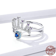 Load image into Gallery viewer, Stone Studded Evil Eye with Lashes Silver Ring - Ring6