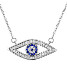 Load image into Gallery viewer, Stone Studded Eye Shaped Evil Eye Silver Necklaces - NecklaceSilver