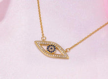 Load image into Gallery viewer, Stone Studded Eye Shaped Evil Eye Silver Necklaces - NecklaceSilver