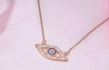 Load image into Gallery viewer, Stone Studded Eye Shaped Evil Eye Silver Necklaces - NecklaceSilver