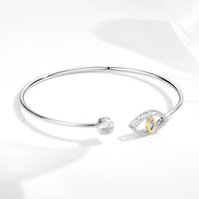 Load image into Gallery viewer, Stone Studded Eye Shaped Open Cuff Evil Eye Silver Bracelet - Bracelet