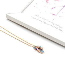 Load image into Gallery viewer, Studded Blue Slippers Shaped Evil Eye Pendant Necklace - Jewellery