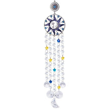 Load image into Gallery viewer, Sun, Moon, and Stars Evil Eye Wall Hanging with Transparent Suncatcher Crystals - Wall Hanging