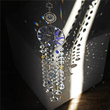 Load image into Gallery viewer, Sun, Moon, and Stars Evil Eye Wall Hanging with Transparent Suncatcher Crystals - Wall Hanging