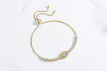 Load image into Gallery viewer, Transparent Stone Eye Shaped Evil Eye Silver Bracelets - BraceletRose Gold