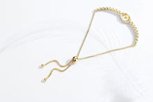 Load image into Gallery viewer, Transparent Stone Eye Shaped Evil Eye Silver Bracelets - BraceletRose Gold