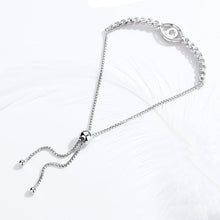 Load image into Gallery viewer, Transparent Stone Eye Shaped Evil Eye Silver Bracelets - BraceletRose Gold