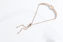 Load image into Gallery viewer, Transparent Stone Eye Shaped Evil Eye Silver Bracelets - BraceletRose Gold