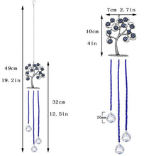 Load image into Gallery viewer, Tree of Life with Evil Eyes Wall Hanging with Suncatcher Crystals - Wall Hanging