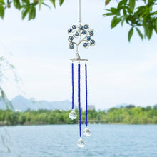 Load image into Gallery viewer, Tree of Life with Evil Eyes Wall Hanging with Suncatcher Crystals - Wall Hanging
