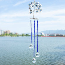 Load image into Gallery viewer, Tree of Life with Evil Eyes Wall Hanging with Suncatcher Crystals - Wall Hanging