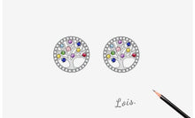 Load image into Gallery viewer, Tree of Life with Multicolor Stones Silver Earrings - Earrings