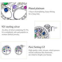 Load image into Gallery viewer, Tree of Life with Multicolor Stones Silver Earrings - Earrings