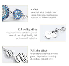 Load image into Gallery viewer, Triple Blue Stone Evil Eyes Silver Bracelet - Bracelet