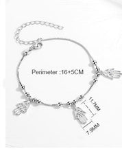 Load image into Gallery viewer, Triple Drop Hamsa Hand Silver Bracelet - Bracelet