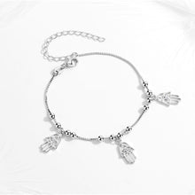 Load image into Gallery viewer, Triple Drop Hamsa Hand Silver Bracelet - Bracelet