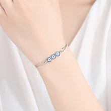Load image into Gallery viewer, Triple Evil Eyes Double Silver Chain Bracelet - Bracelet
