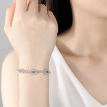Load image into Gallery viewer, Triple Eye Shaped Evil Eyes Silver Bracelet - Bracelet