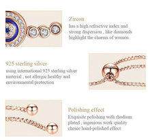 Load image into Gallery viewer, Triple White Stone Evil Eyes Silver Bracelets - BraceletGold