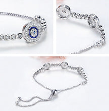 Load image into Gallery viewer, Triple White Stone Evil Eyes Silver Bracelets - BraceletGold