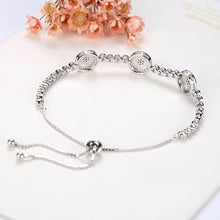 Load image into Gallery viewer, Triple White Stone Evil Eyes Silver Bracelets - BraceletGold