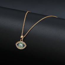 Load image into Gallery viewer, Turquoise and Dark Blue Eye Shaped Evil Eye Pendant Necklace - Jewellery