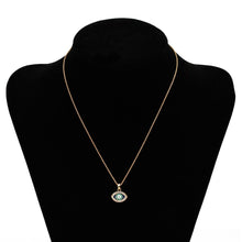 Load image into Gallery viewer, Turquoise and Dark Blue Eye Shaped Evil Eye Pendant Necklace - Jewellery
