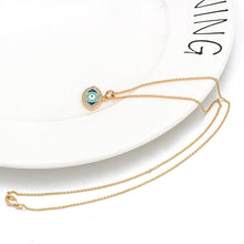 Load image into Gallery viewer, Turquoise and Dark Blue Eye Shaped Evil Eye Pendant Necklace - Jewellery