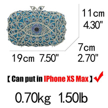 Load image into Gallery viewer, Turquoise and White Stone Studded Evil Eye Clutch - Blue - Handbag