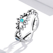 Load image into Gallery viewer, Turquoise Eye Shaped Evil Eyes Finger Wrap Ring - Ring6