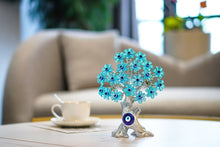 Load image into Gallery viewer, Turquoise Leaf Blue Evil Eye Tree Desktop Ornament - Ornament