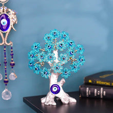 Load image into Gallery viewer, Turquoise Leaf Blue Evil Eye Tree Desktop Ornament - Ornament