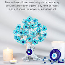 Load image into Gallery viewer, Turquoise Leaf Blue Evil Eye Tree Desktop Ornament - Ornament