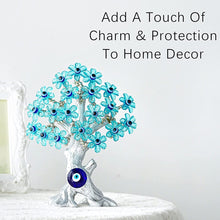Load image into Gallery viewer, Turquoise Leaf Blue Evil Eye Tree Desktop Ornament - Ornament