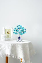Load image into Gallery viewer, Turquoise Leaf Blue Evil Eye Tree Desktop Ornament - Ornament
