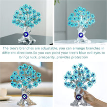 Load image into Gallery viewer, Turquoise Leaf Blue Evil Eye Tree Desktop Ornament - Ornament