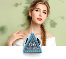 Load image into Gallery viewer, Turquoise Pyramid Shaped Evil Eye Silver Charm Bead - Charm Bead