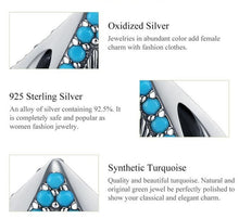 Load image into Gallery viewer, Turquoise Pyramid Shaped Evil Eye Silver Charm Bead - Charm Bead