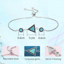 Load image into Gallery viewer, Turquoise Stone Abstract Evil Eyes Silver Bracelet - Bracelet