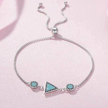 Load image into Gallery viewer, Turquoise Stone Abstract Evil Eyes Silver Bracelet - Bracelet