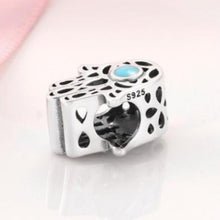 Load image into Gallery viewer, Turquoise Stone Hamsa Hand Silver Charm Bead - Charm Bead