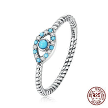 Load image into Gallery viewer, Turquoise Stone Studded Evil Eye Ring - RingTurquoise6