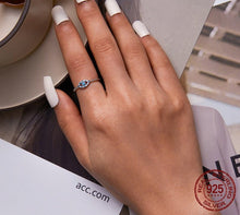 Load image into Gallery viewer, Turquoise Stone Studded Evil Eye Ring - RingTurquoise6