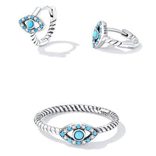 Load image into Gallery viewer, Turquoise Stone Studded Evil Eye Ring - RingTurquoise6