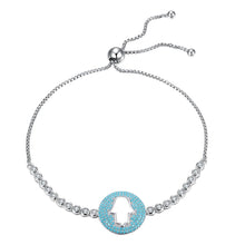 Load image into Gallery viewer, Turquoise Stone Studded Hamsa Hand Bracelet - BraceletBig Hamsa