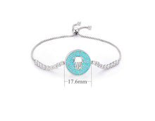 Load image into Gallery viewer, Turquoise Stone Studded Hamsa Hand Bracelet - BraceletSmall Hamsa